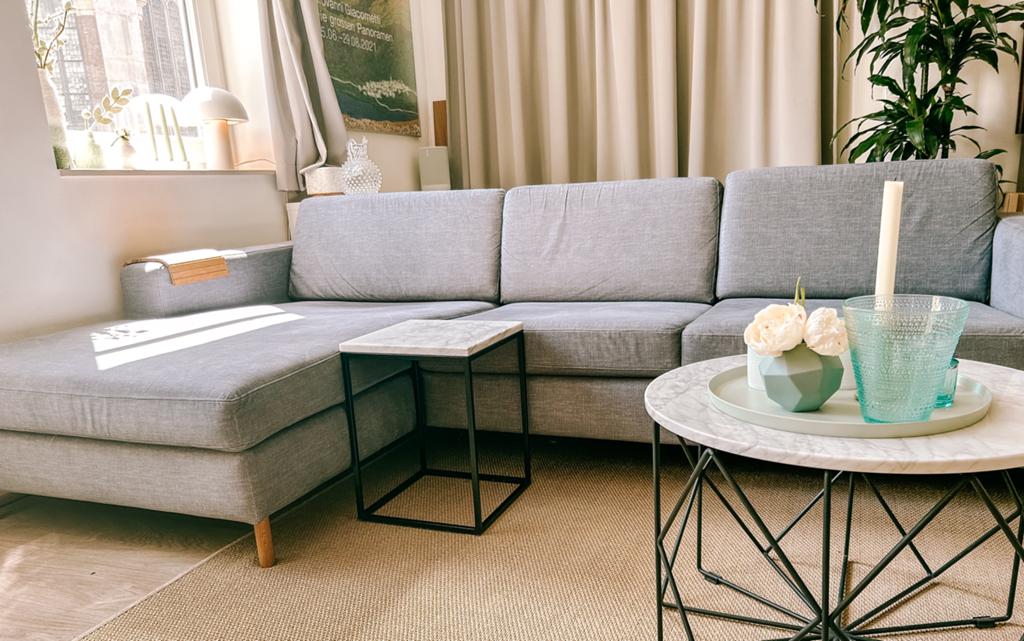 Bolia Scandinavia 3-zitsbank met chaise longue - Grijs, Huis en Inrichting, Ophalen, 250 tot 300 cm, Gebruikt, 100 tot 125 cm