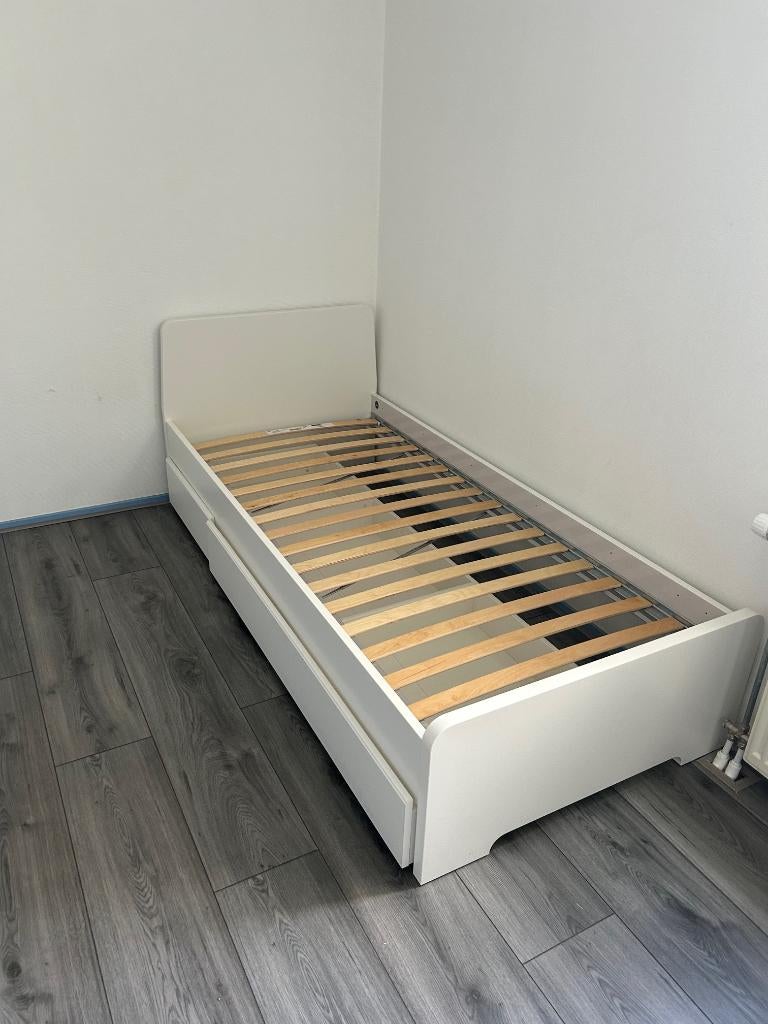 IKEA bed 90200 met 2 lades + lattenbodem, Ophalen, Eenpersoons, Modern, Hout