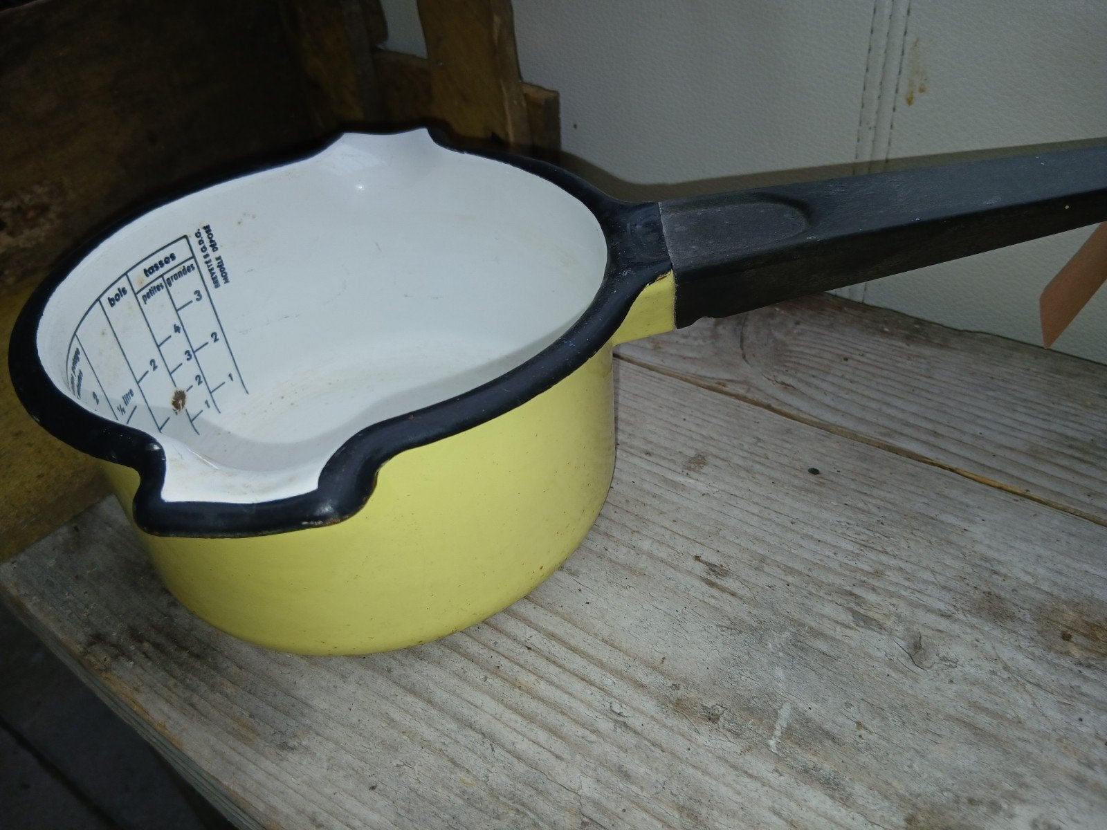 Franse geel emaille steelpan, Ophalen of Verzenden