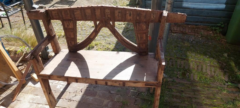 Unieke handgemaakte houten bank - Rustieke stijl, Ophalen of Verzenden