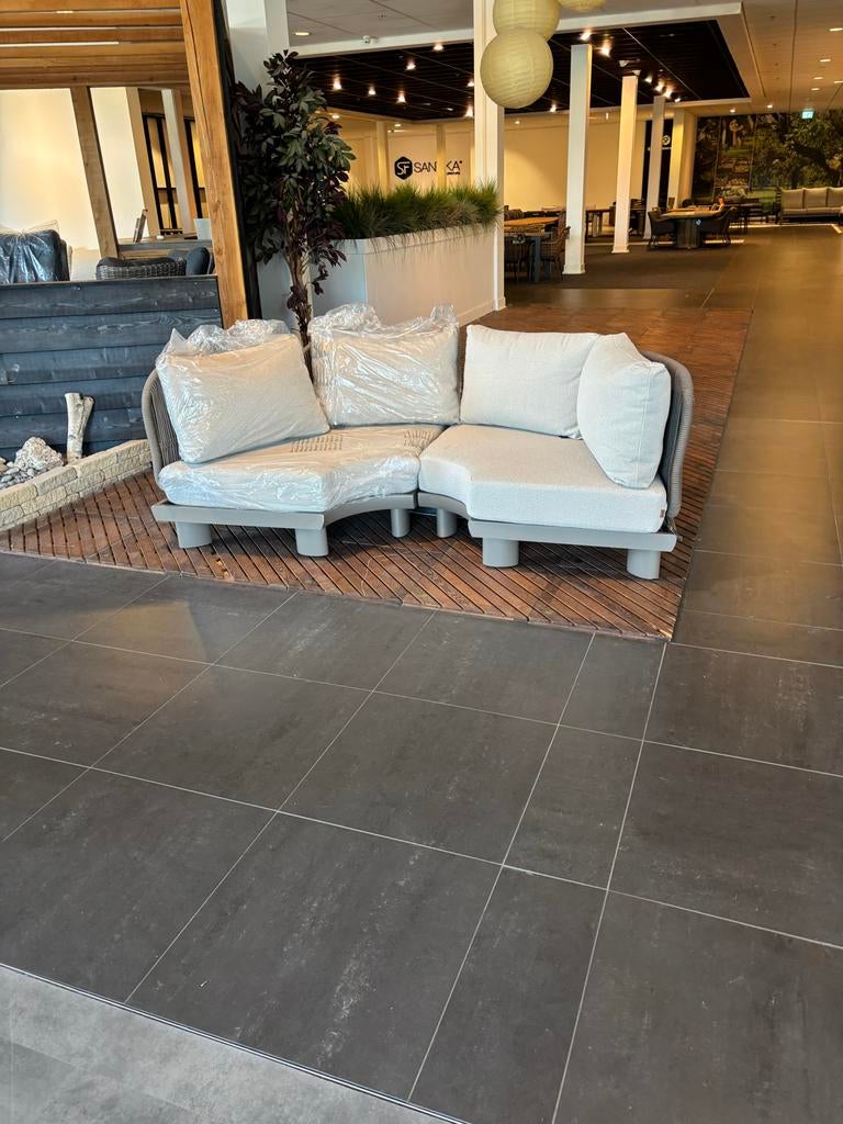 Luxe aluminium rope loungeset - Nieuw!, 3 zitplaatsen, Ophalen of Verzenden, Loungeset, Bank