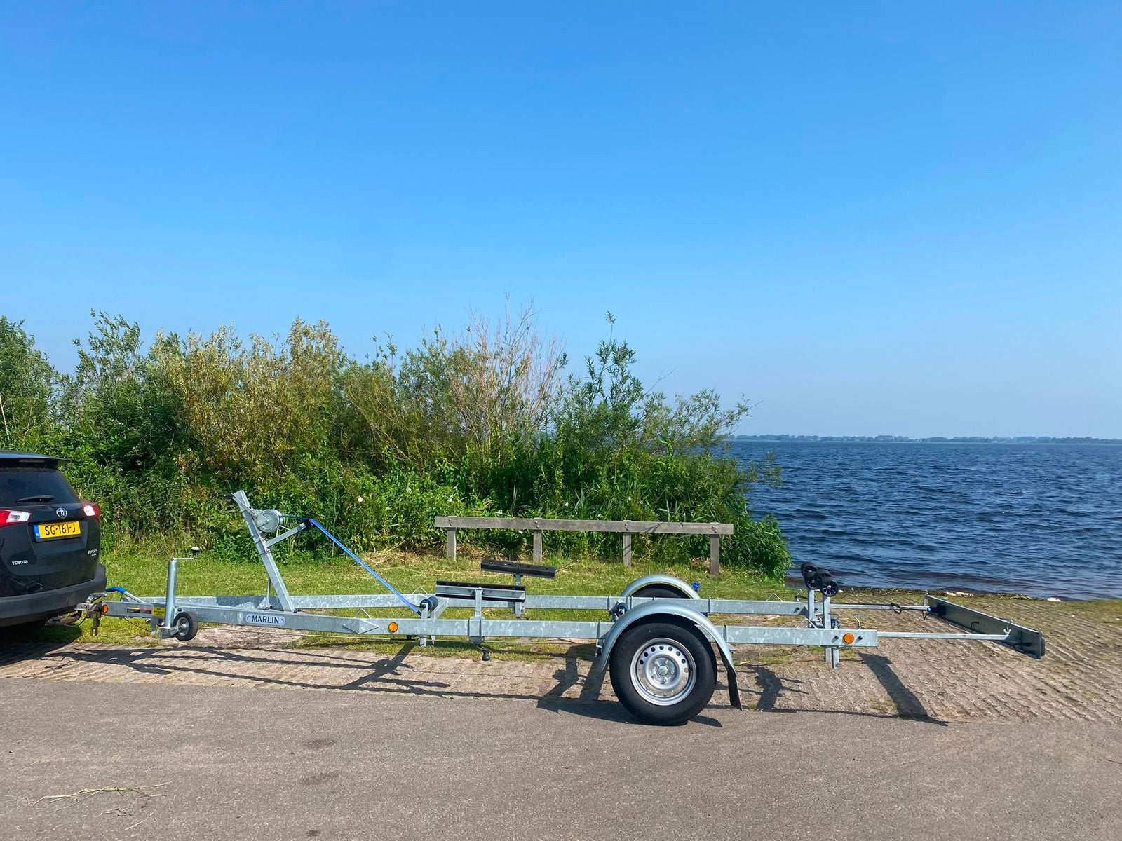 Marlin geremde boottrailer 1300 kg, Ophalen, Zo goed als nieuw, Minder dan 6 meter