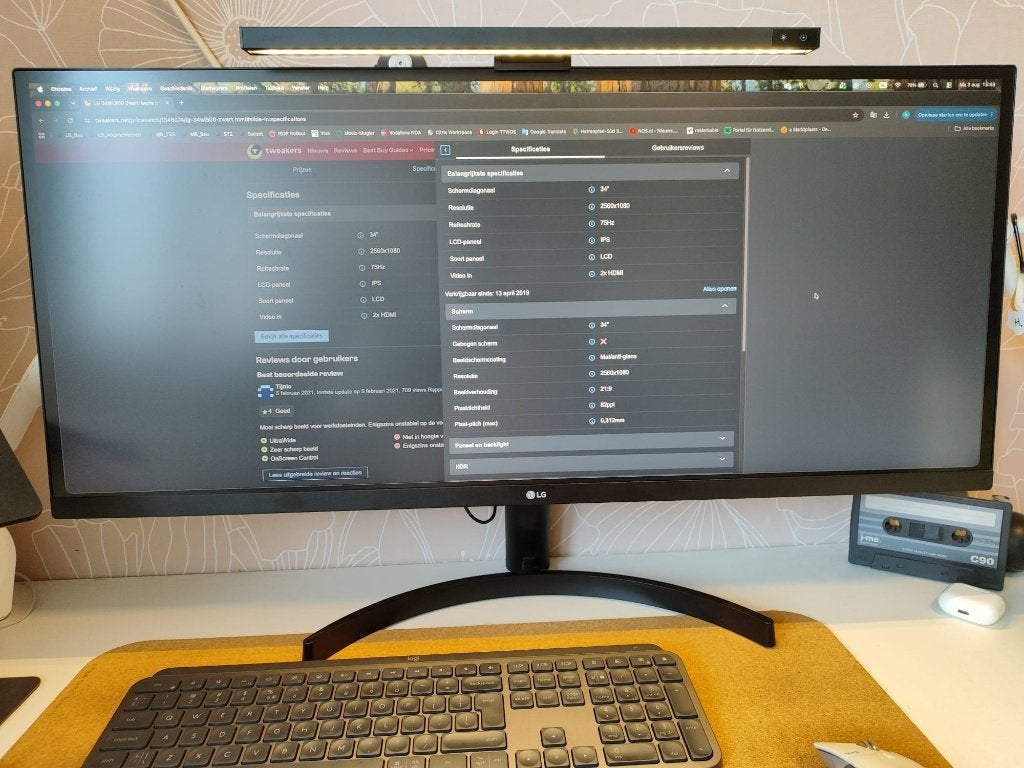 LG 34WL500-B Zwart, Ophalen, HDMI, IPS, Full HD