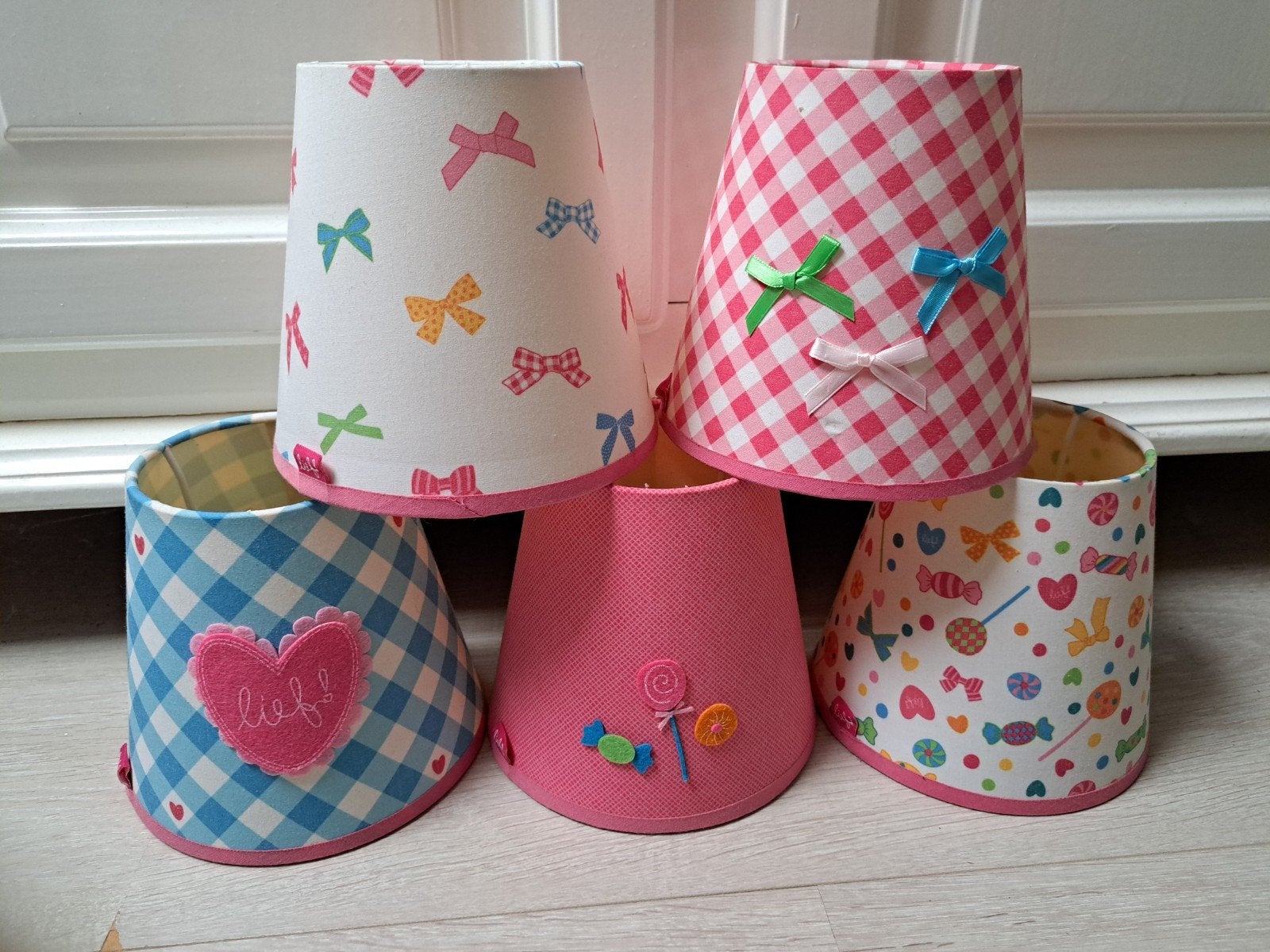 Schattige kleine lampenkapjes van Lief!, Ophalen of Verzenden, Zo goed als nieuw, Rond, Overige typen