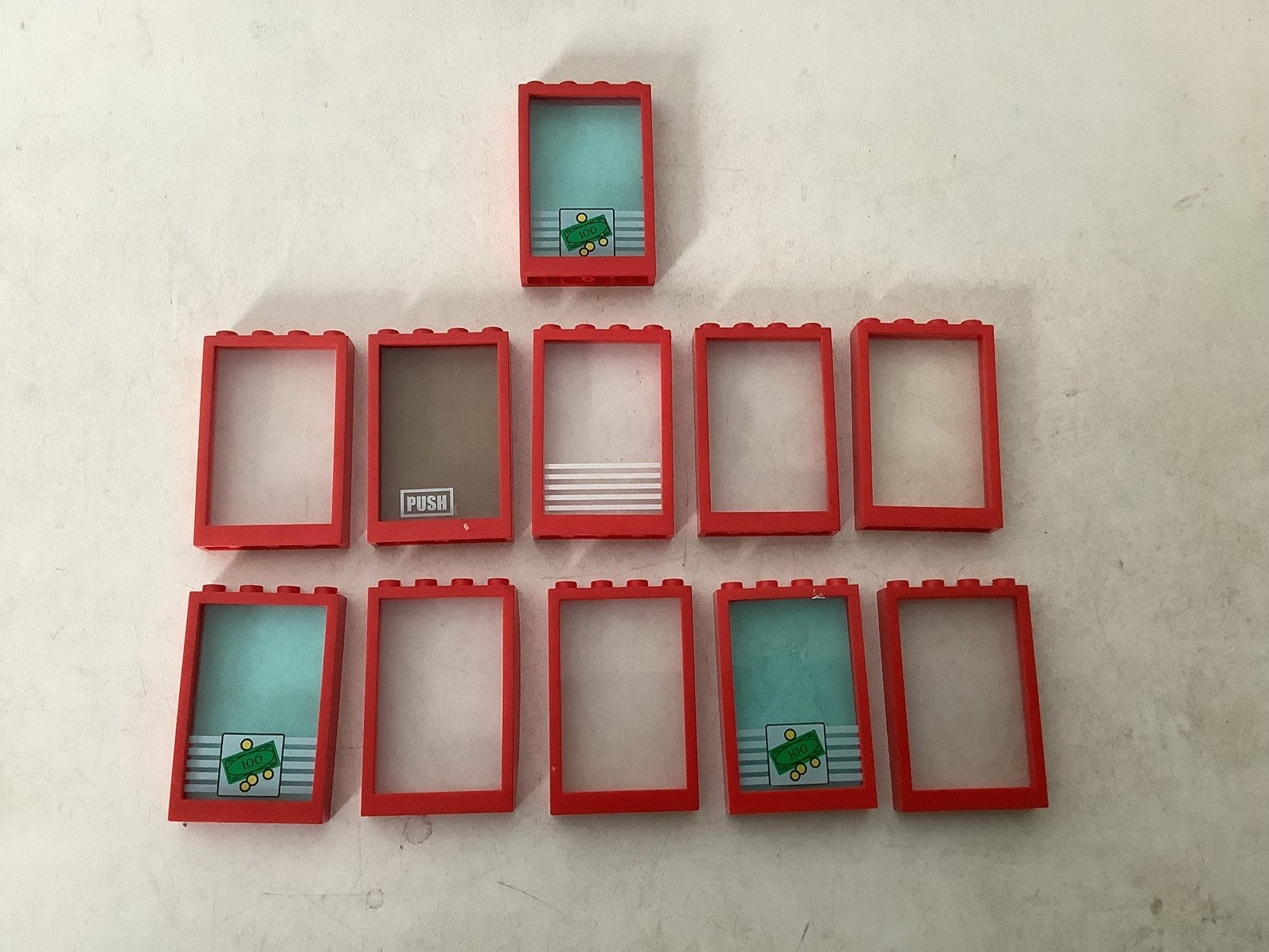 Lego raam 1x4x5 rood met glas, Ophalen of Verzenden, Gebruikt, Losse stenen, Lego
