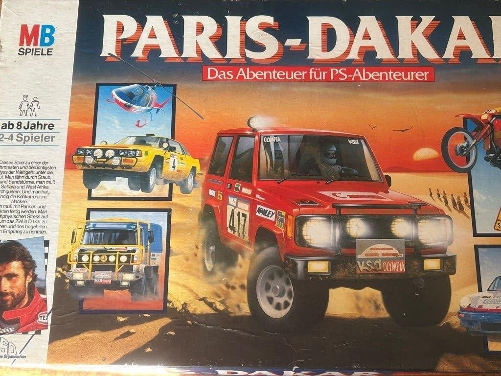PARIS-DAKAR Bordspel - Compleet met Auto's + Helicopter, Ophalen of Verzenden, Zo goed als nieuw, MB Spellen