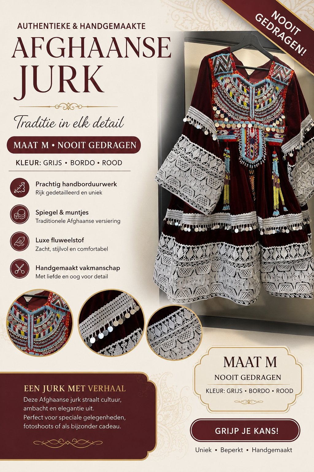 Afghanse jurk, Ophalen of Verzenden, Zo goed als nieuw