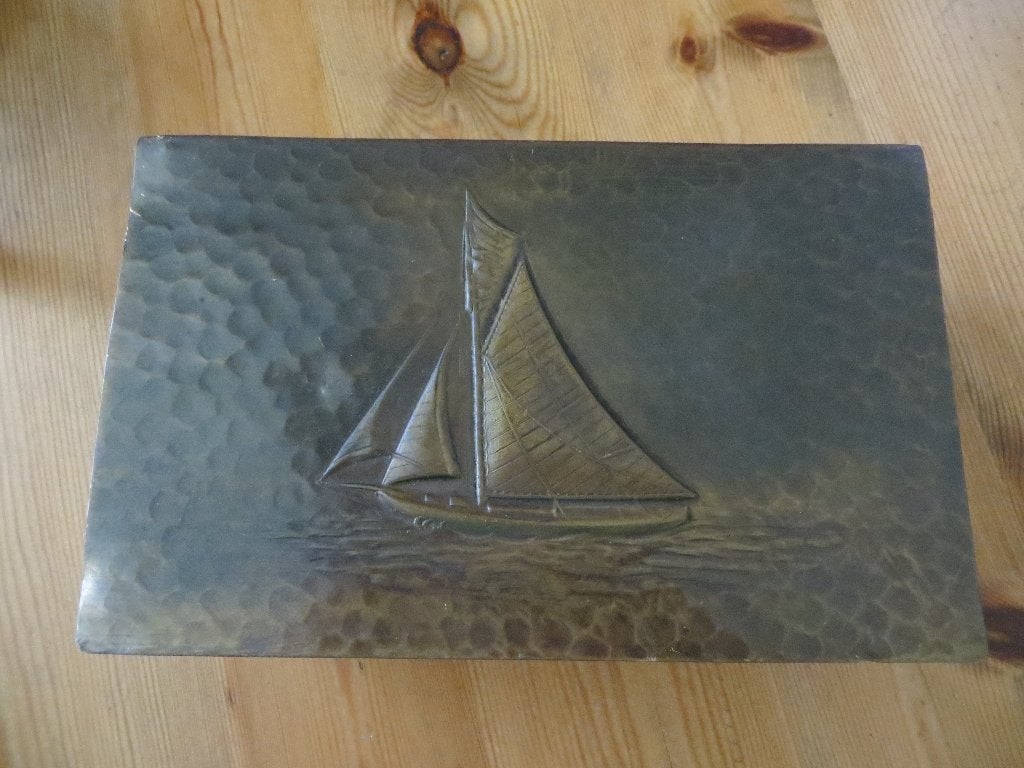 Bronzen Doos met Zeilschip / zeilboot, Ophalen of Verzenden, Brons