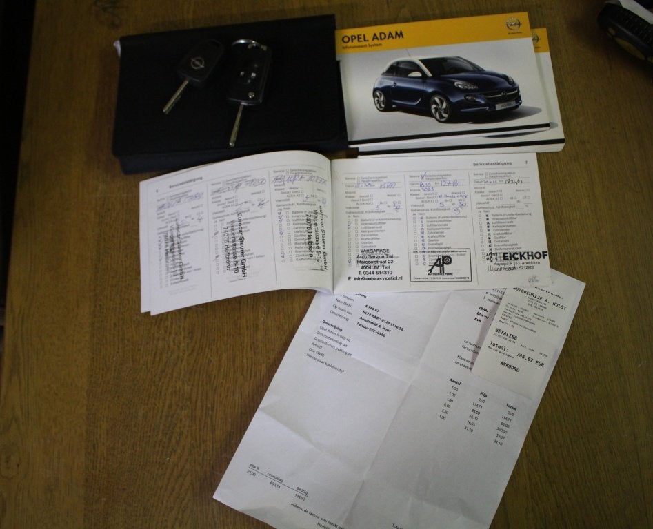 Opel ADAM 1.4 Glam | Nw ketting | Pano | stuur en stoel verw, Auto's, Euro 5, Gebruikt, 4 stoelen, Leder en Stof