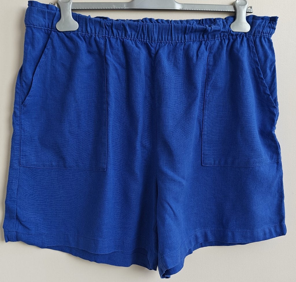 Lola Liza blauwe short met linnen mt. 48, Kort, Blauw, Maat 46/48 (XL) of groter, Ophalen of Verzenden