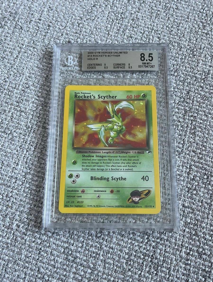 Rocket’s Scyther Gym Heroes BGS 8.5, Hobby en Vrije tijd, Ophalen of Verzenden, Zo goed als nieuw