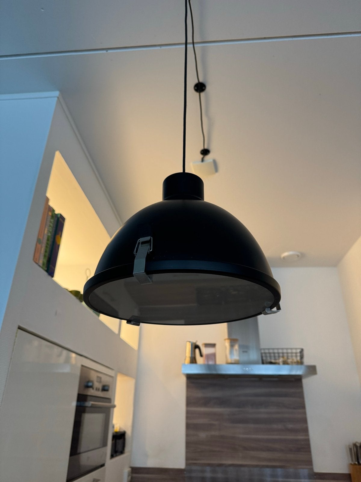 Metalen Keuken Hanglamp - Zwart Design, Ophalen, Zo goed als nieuw, Metaal, E27 (groot)