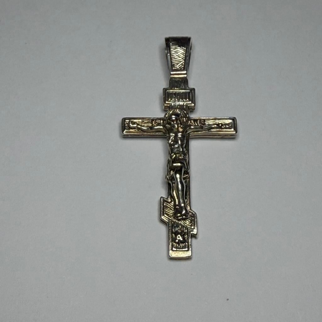 Zilveren kruis met corpus, Ophalen of Verzenden, Zo goed als nieuw, Zilver, Kruis of Symbool