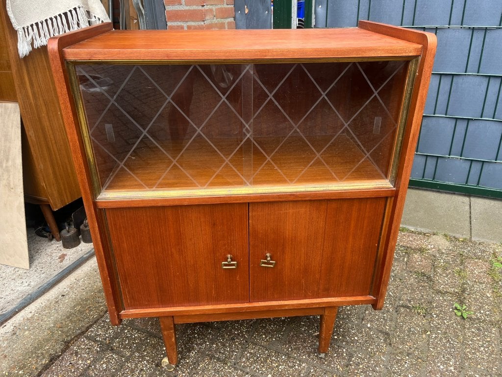 Vitrinekast Vintage mid-century, Ophalen, 50 tot 100 cm, Minder dan 100 cm, 25 tot 50 cm