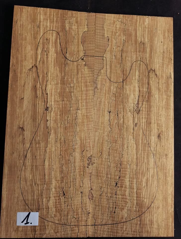 Unieke serie gitaartops van zeldzaam Spalted Flamed Essen, Overige merken, Verzenden, Met versterker, Zo goed als nieuw