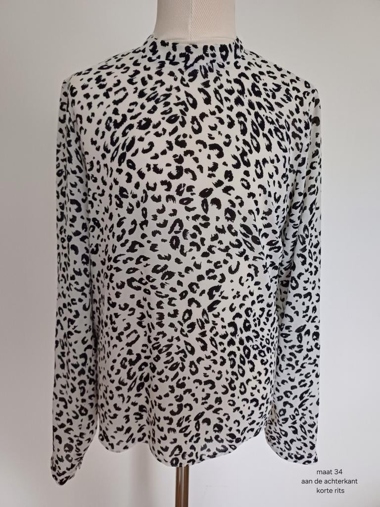 Panter gevlekte blouse maat 34, Ophalen of Verzenden