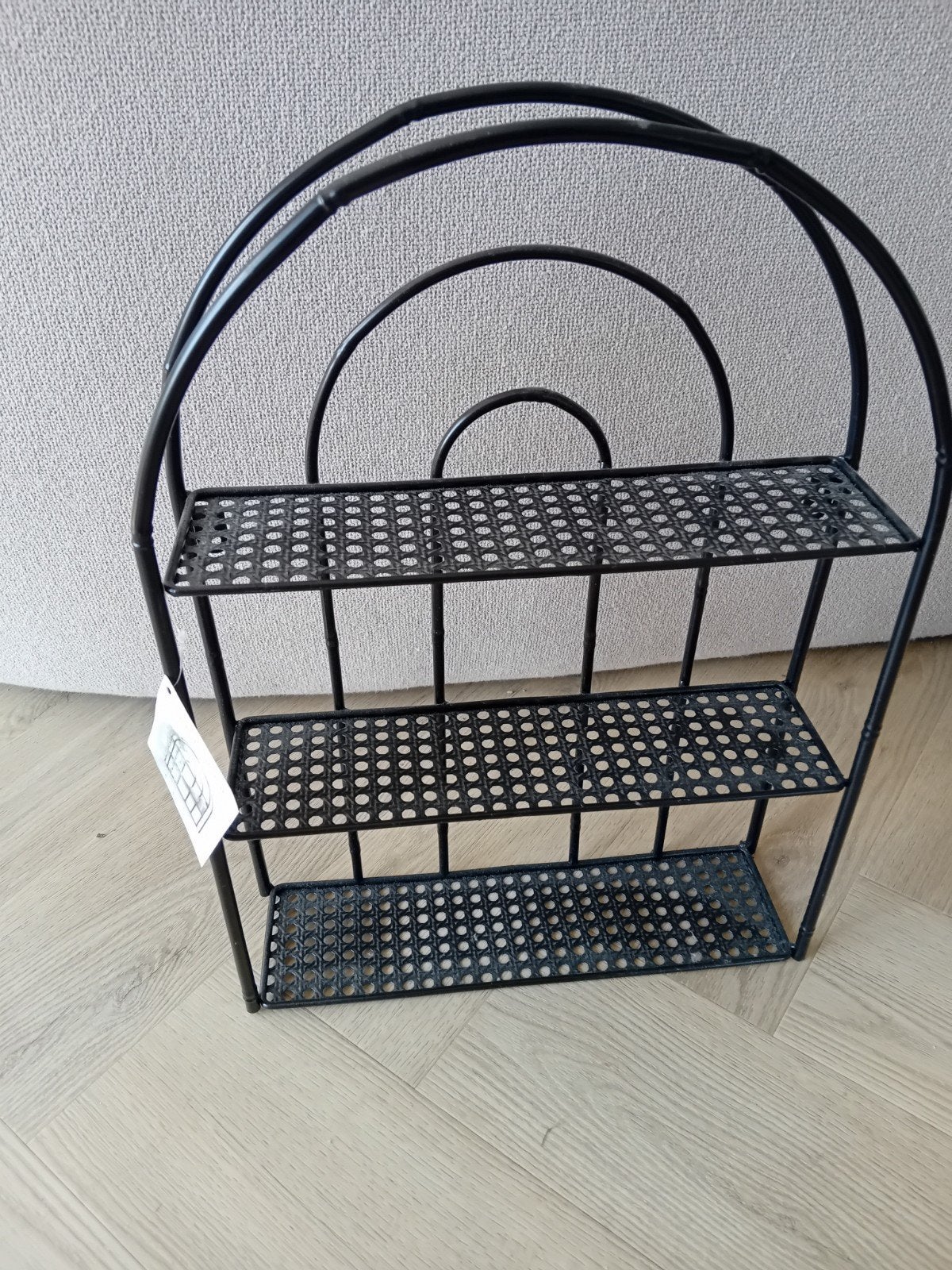 Zwart metalen wandrekje met 3 planken - Boogvorm, Ophalen of Verzenden, Nieuw