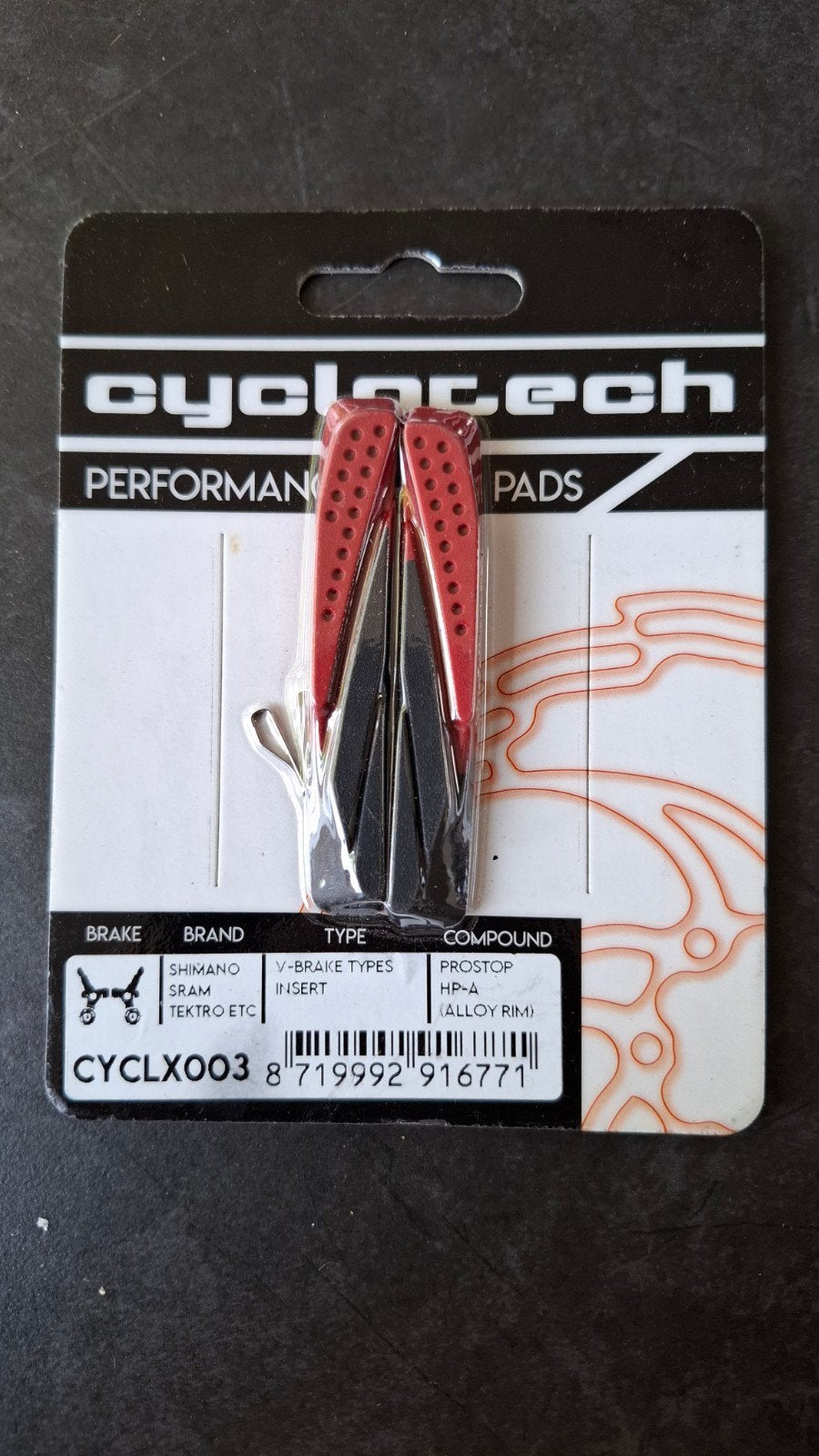 Nieuwe Cyclotech V-Brake remblokken - Shimano, SRAM, Tektro, Fietsen en Brommers, Remmen, Nieuw, Cyclotech, Rubber