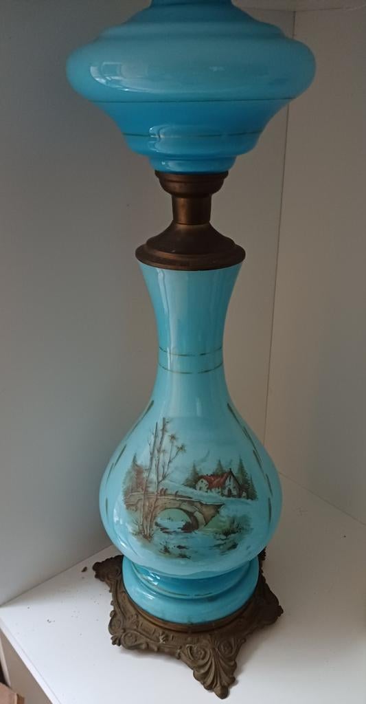Antieke olielamp circa 50 cm, Ophalen