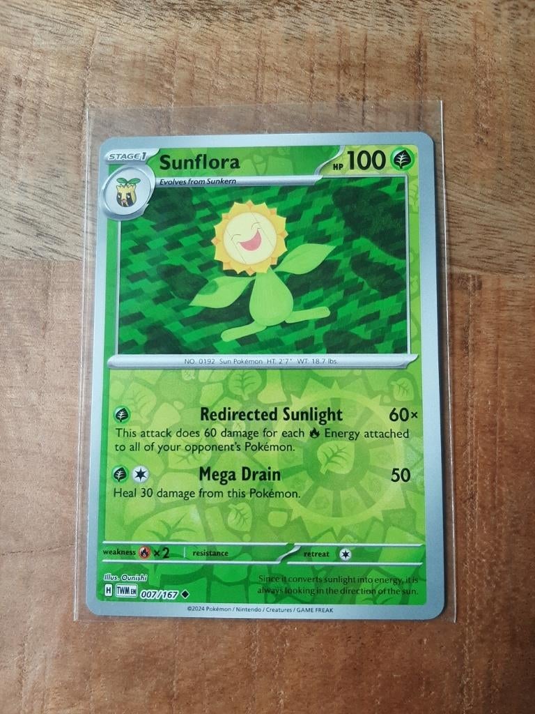 Sunflora #7, Reverse Holo, Pokemon Twilight Masquerade, Ophalen of Verzenden, Nieuw, Losse kaart