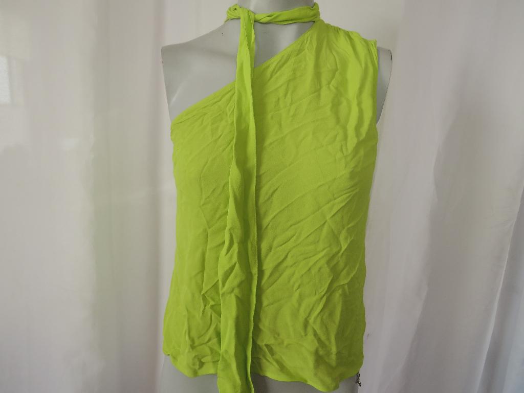 neon geel groene 1 schouder top / blouse Patrizia Pepe mt L, Maat 38/40 (M), Geel, Ophalen of Verzenden, Zo goed als nieuw
