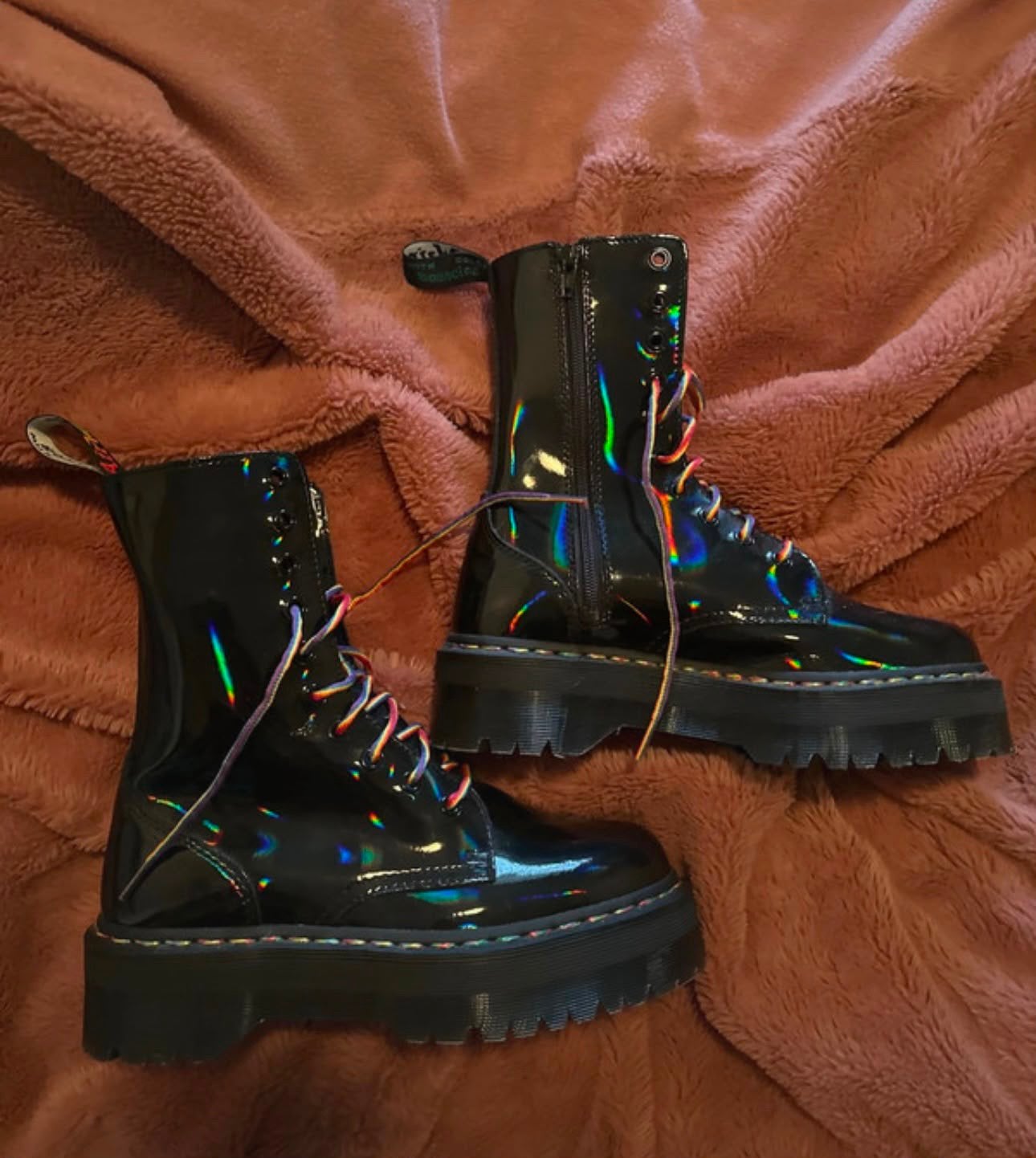 Dr martens lak regenboog veterlaarzen, Ophalen, Overige kleuren, Overige typen, Nieuw