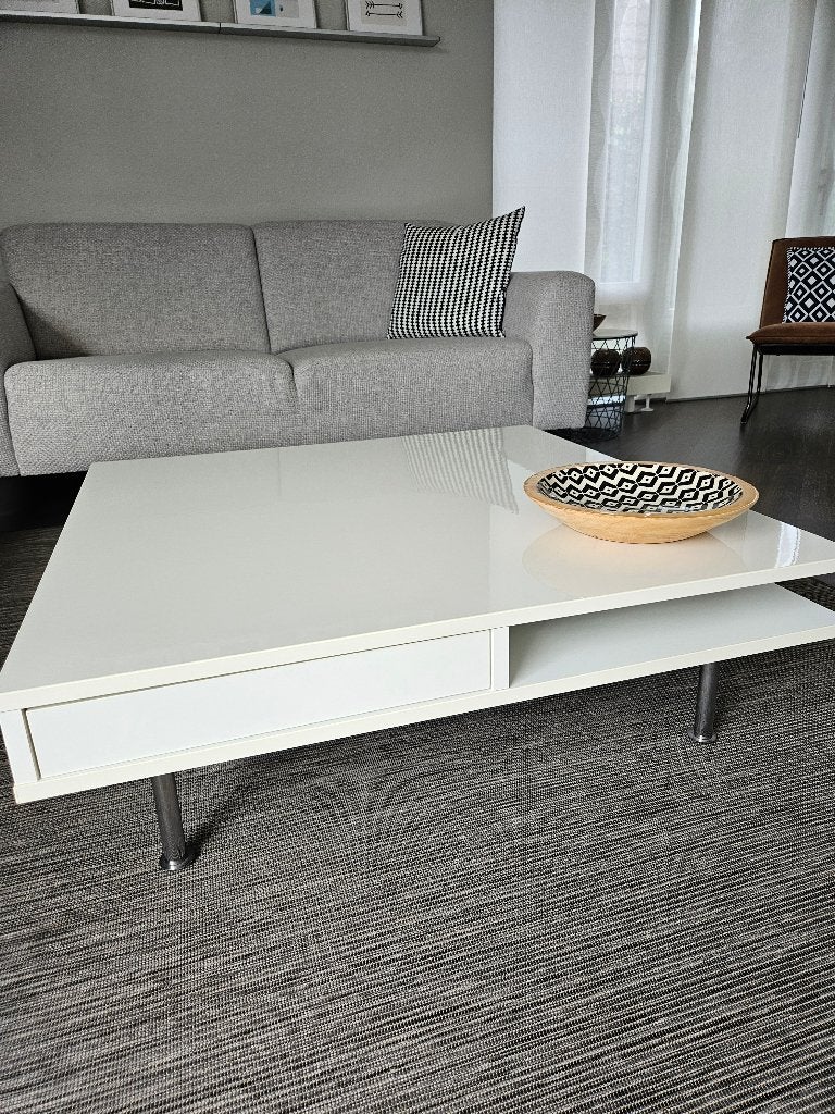 Ikea salontafel wit hoogglans, Ophalen, Overige materialen, Gebruikt, 100 tot 150 cm