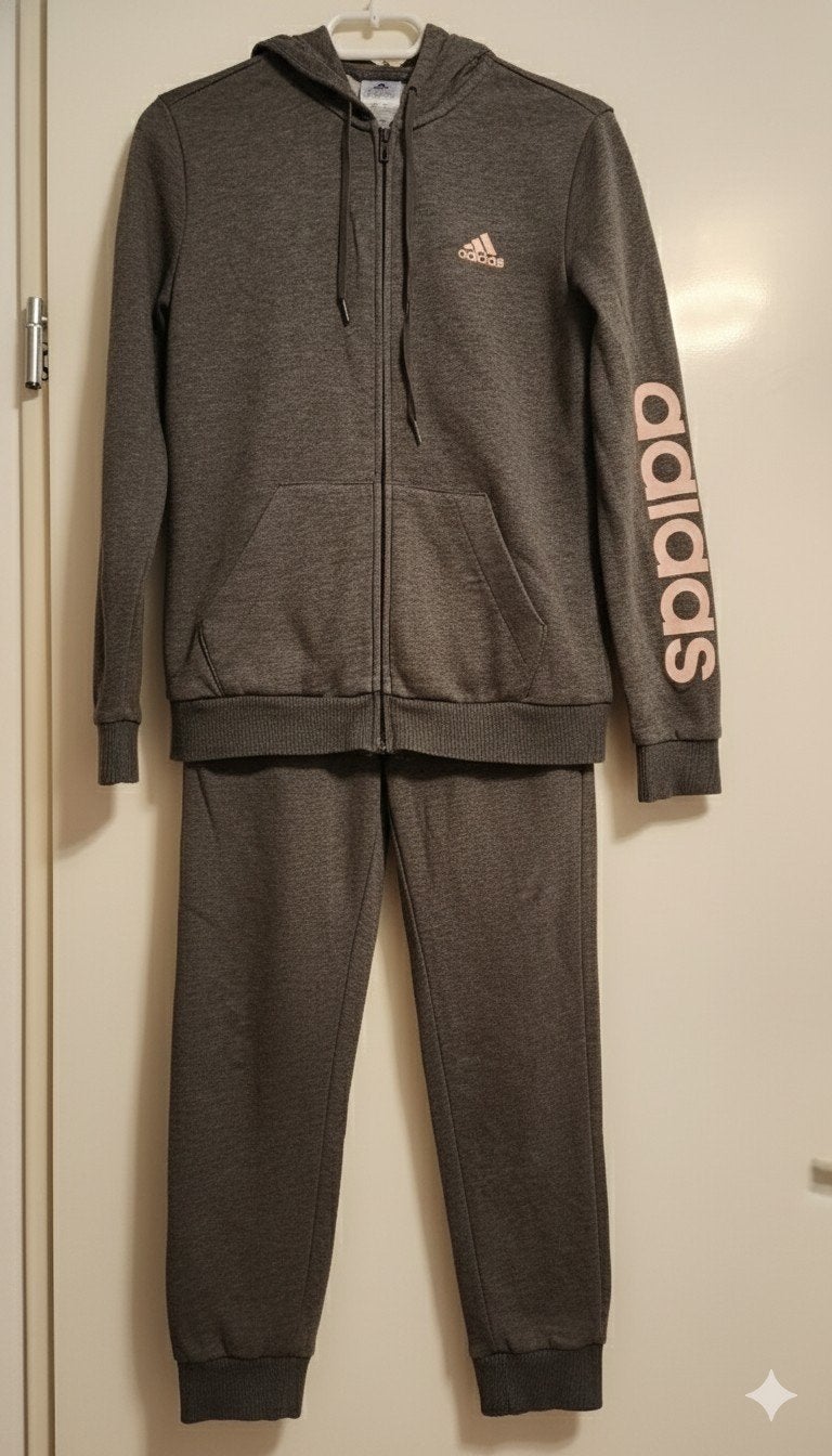 Adidas joggingpak dames grijs/roze - maat S/XS, Ophalen of Verzenden