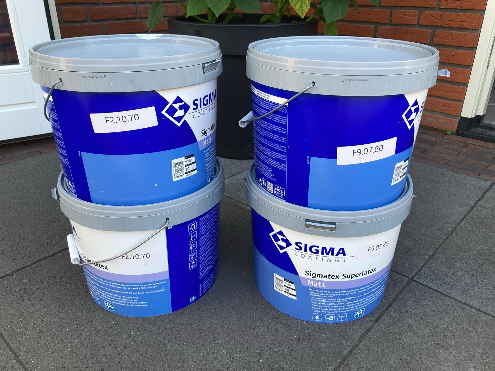 Sigma Sigmatex Superlatex Matt F2.10.70 & F9.07.80 (Flexa), Doe-het-zelf en Verbouw, Verf, Beits en Lak, Ophalen, Beige, 10 tot 15 liter
