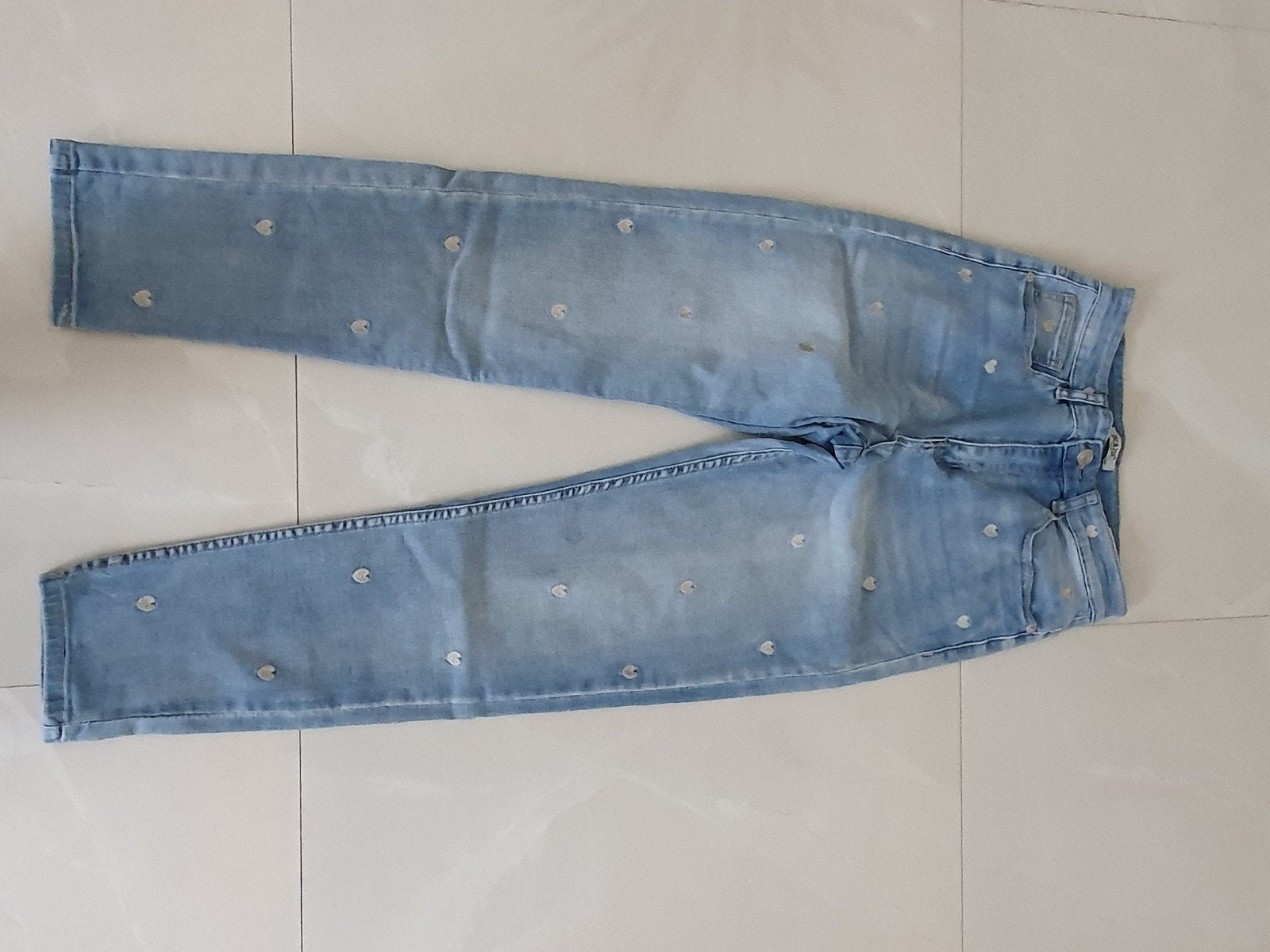 ZAC & ZOE Jeans met hartjes - Maat S/36, ZAC & ZOE, Blauw, Ophalen of Verzenden, Zo goed als nieuw