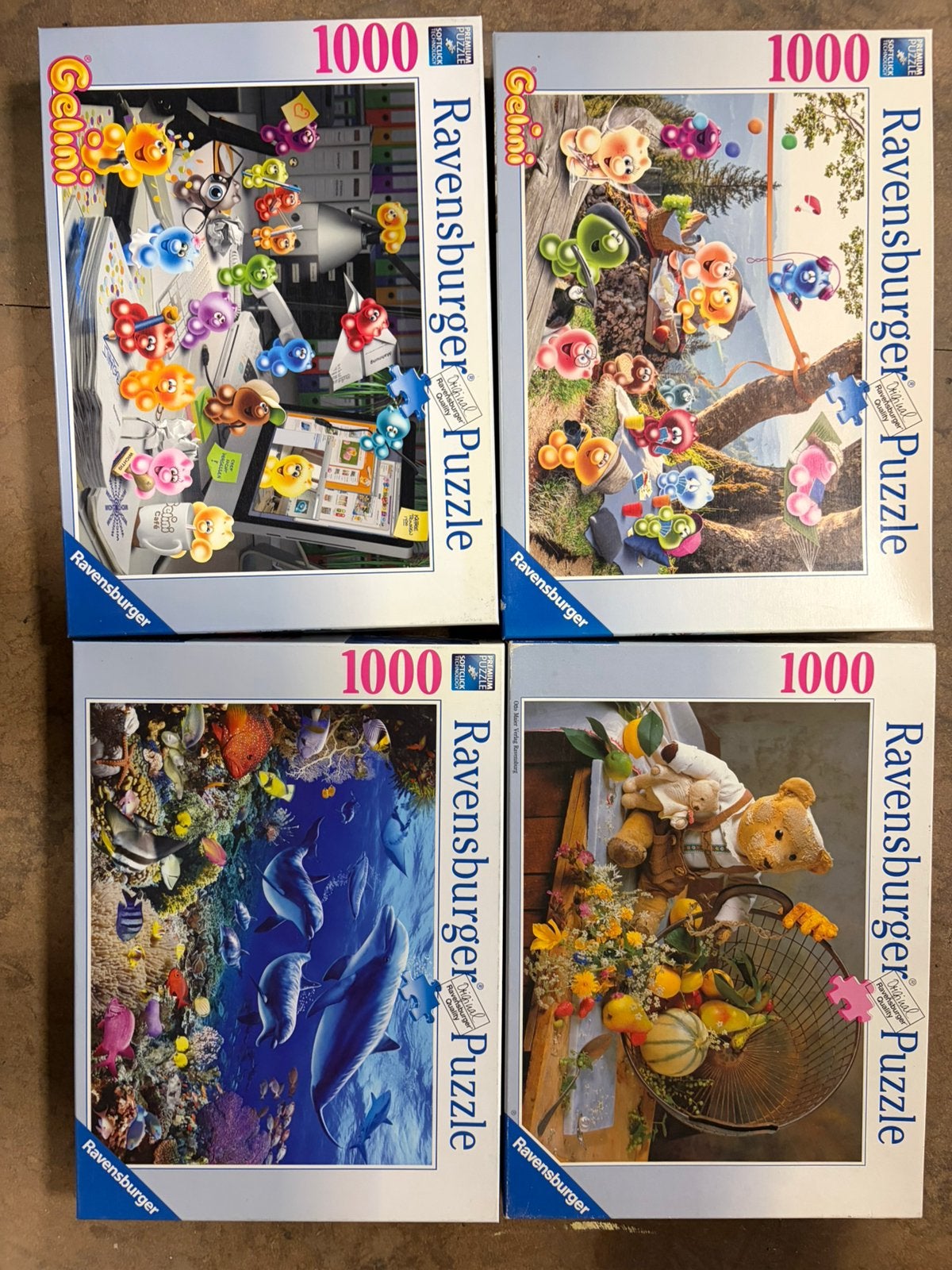 4 ravenburgers puzzels, Hobby en Vrije tijd, Ophalen, 500 t/m 1500 stukjes, Zo goed als nieuw