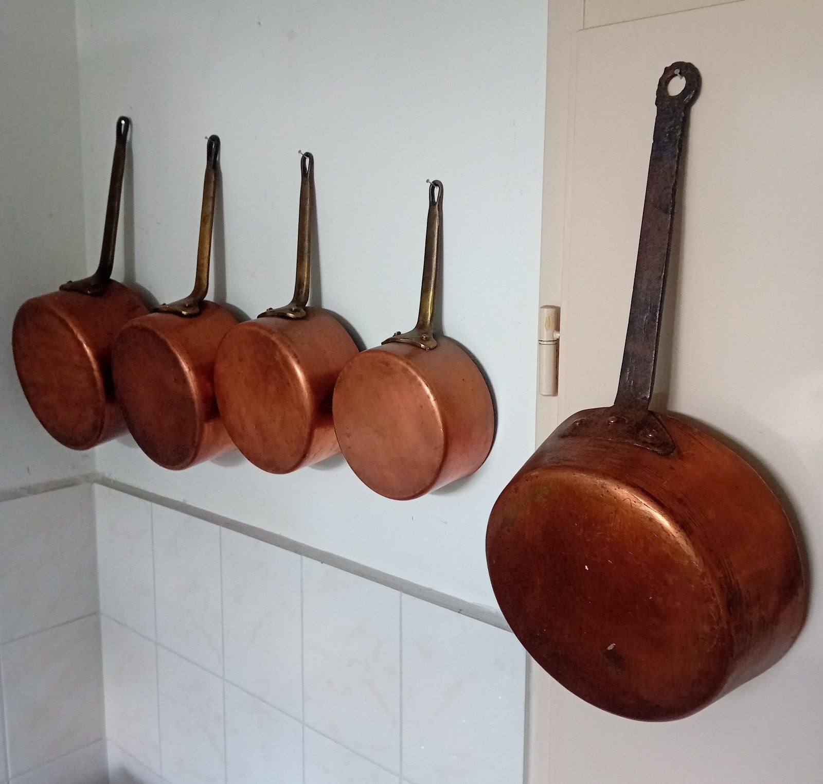 Koperen pannen, Ophalen of Verzenden, Overige materialen, Pannenset