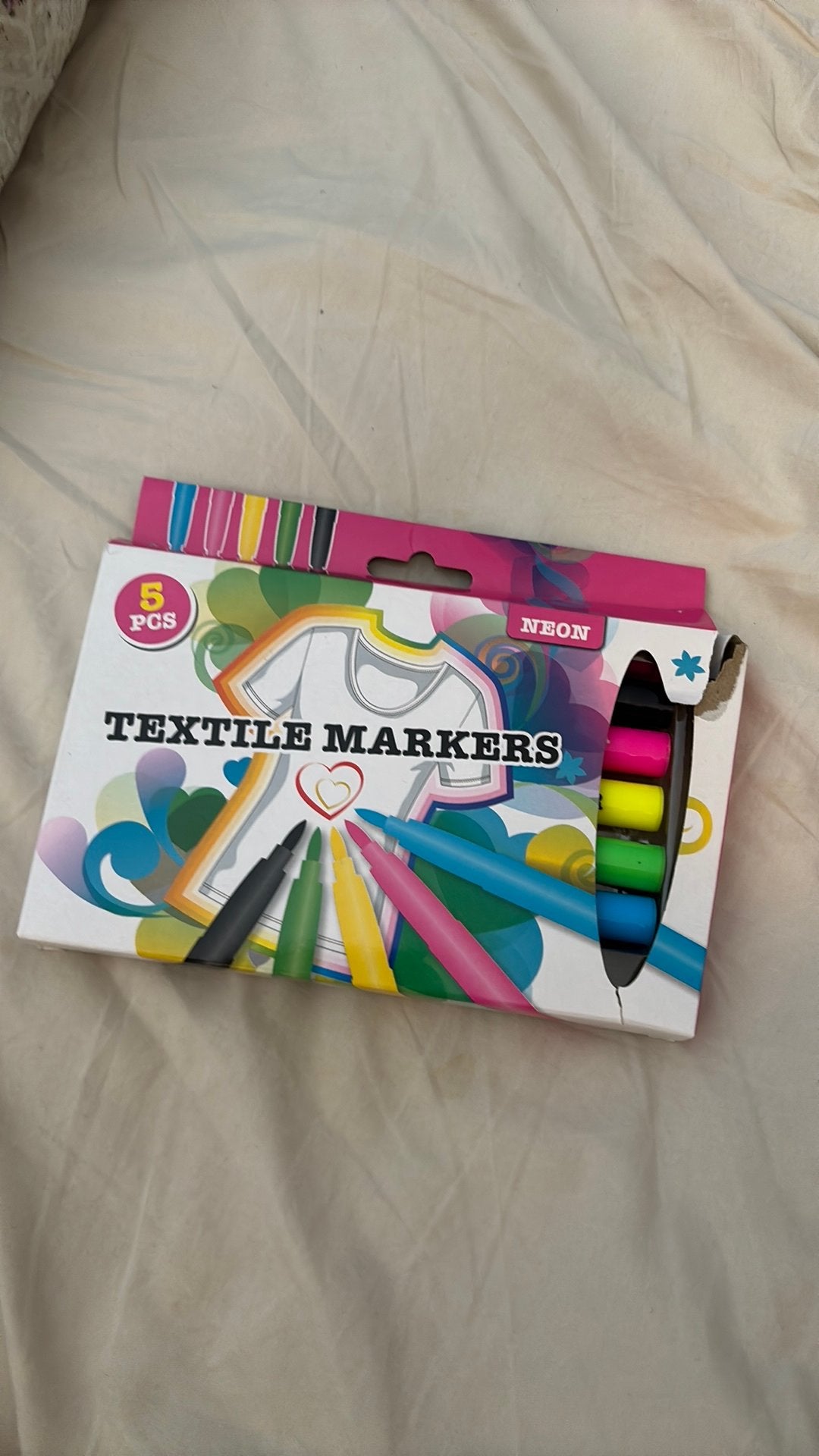 Textielstiften Neon -, Ophalen of Verzenden, Zo goed als nieuw, Potlood of Stift