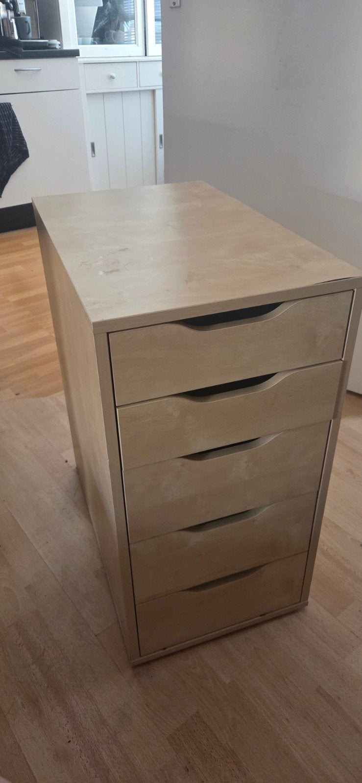IKEA Alex ladeblok met 5 lades - licht hout, Ophalen, Minder dan 50 cm, Gebruikt, Overige houtsoorten