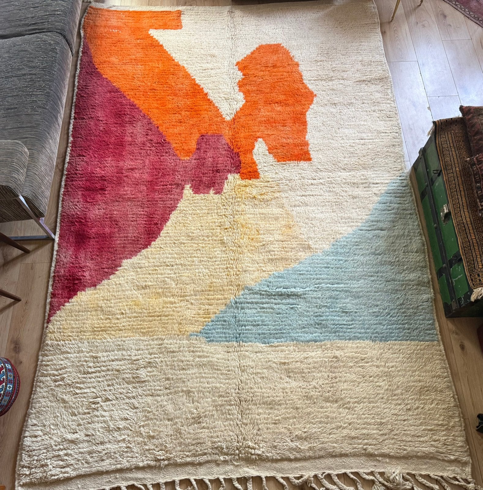 Abstract handgeknoopt Marokkaans Design Tapijt 305 x 193 cm, Abstract, Sculpturaal, Design, Modern, Eclectisch, Bababoho, Info@bababoho.com