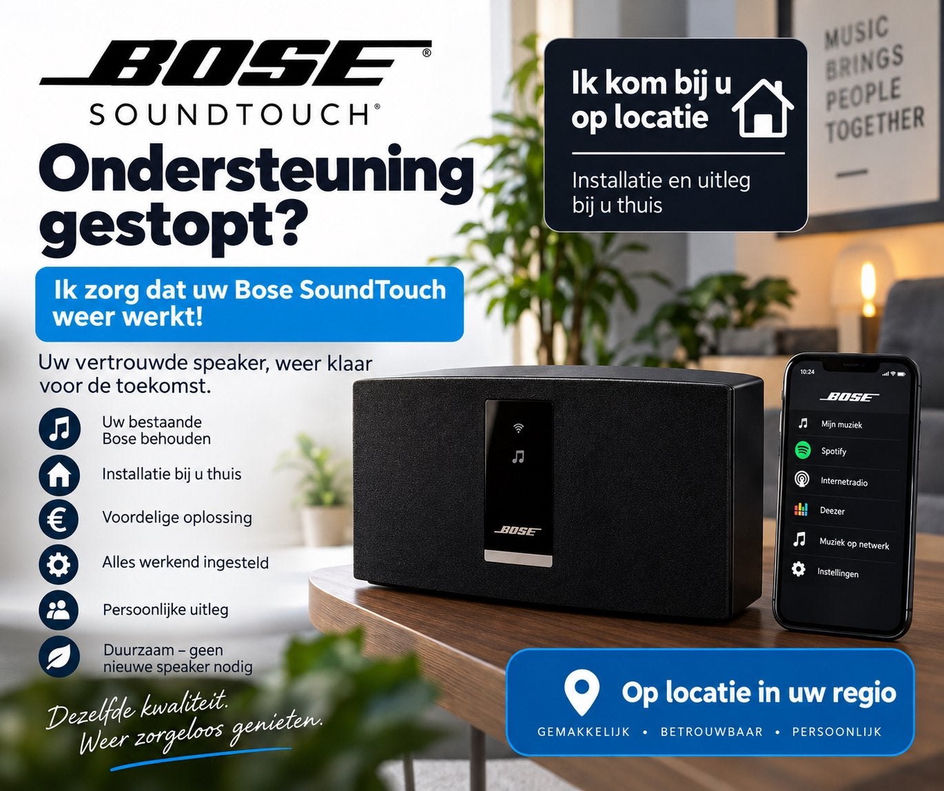 Bose SoundTouch ondersteuning herstel internetradio, Overige merken, Tuner of Radio, MP3-aansluiting, Ophalen of Verzenden
