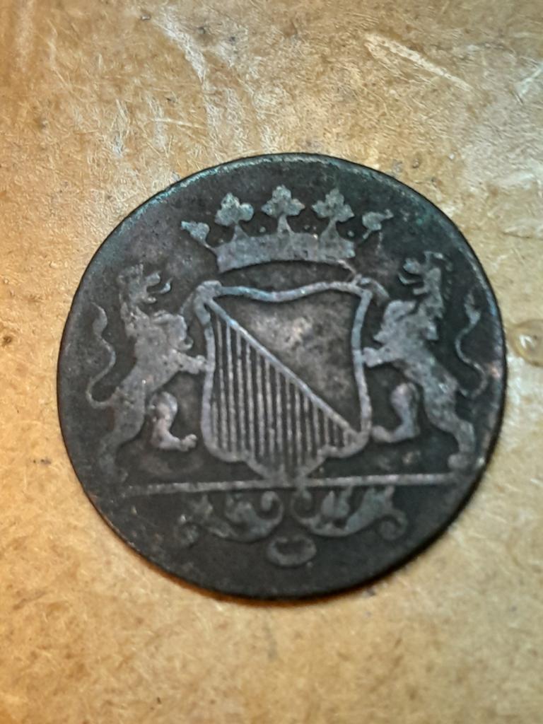 Zeldzame Stad Utrecht duit uit 1750, Postzegels en Munten, Munten | Nederland, Ophalen of Verzenden, Vóór koninkrijk, Overige waardes