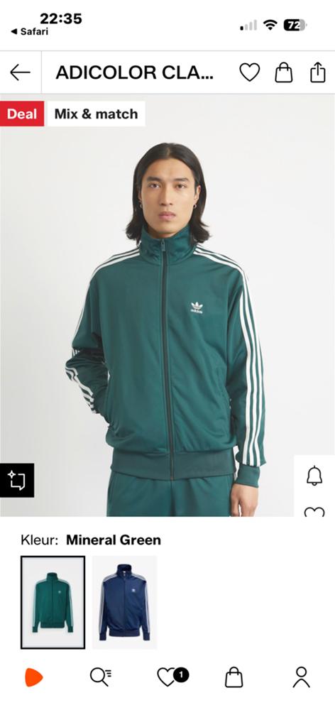 Groen adidas pak maat M, Kleding | Heren, Sportkleding, Overige maten, Ophalen of Verzenden, Zo goed als nieuw, Groen