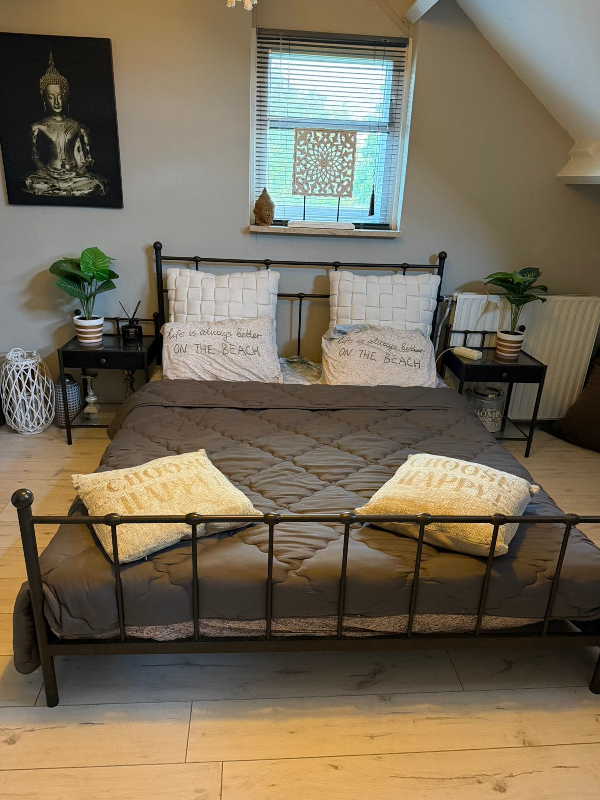 Spijlenbed 160x200, Ophalen, Gebruikt, Tweepersoons, 160 cm