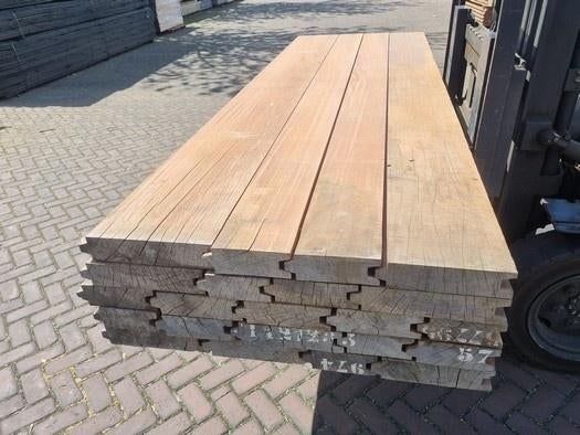 12.42 m2 hardhout vlonderhout / vloerhout 7 cm dik - nr: HP4, Tuin en Terras, Palen, Balken en Planken, Ophalen, Planken, Nieuw