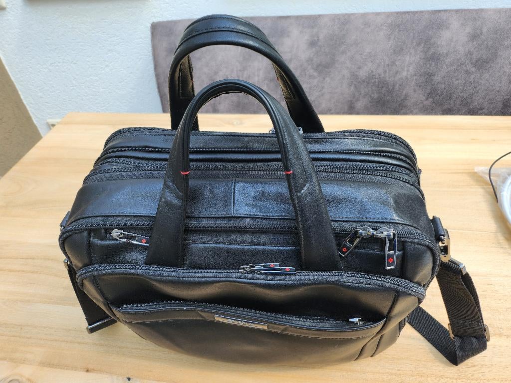 Samsonite laptoptas Leder, PRO JLX, Ophalen of Verzenden, 16 inch, Zo goed als nieuw, Aktetas