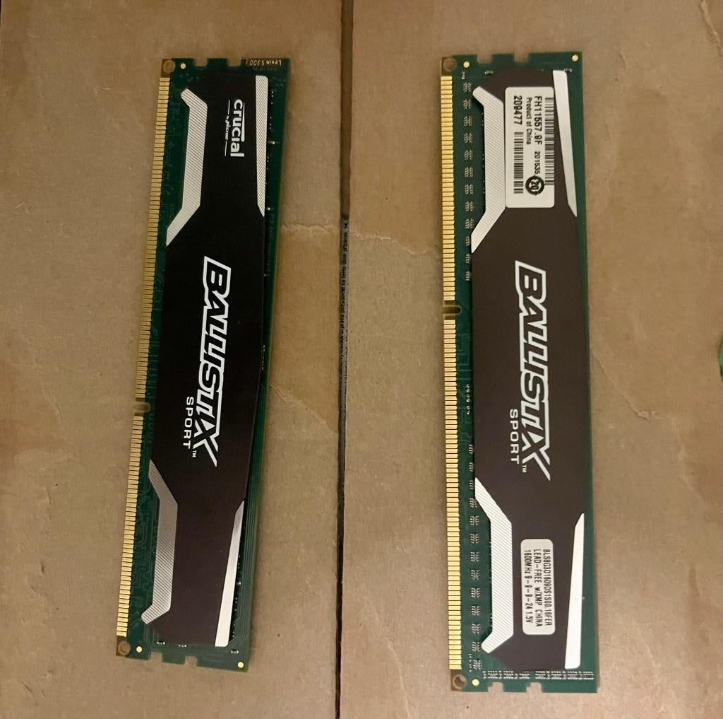 Crucial Ballistix Sport 8GB (2x4GB) DDR3 RAM, Gebruikt, DDR4, Ophalen of Verzenden, Desktop