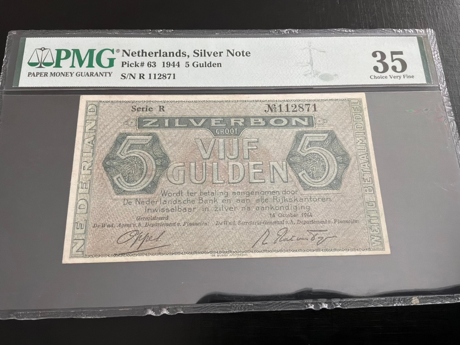 Zilverbon 5 gulden 1944, Ophalen of Verzenden, 5 gulden