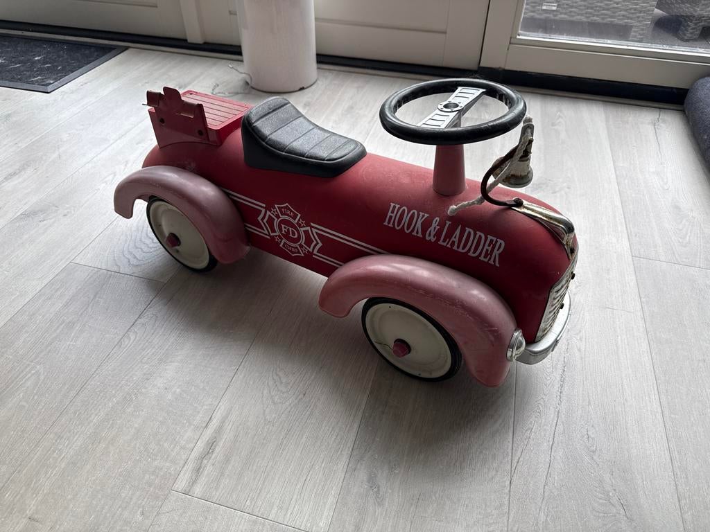 Vintage Rode Loopauto Brandweerwagen voor Kinderen, Antiek en Kunst, Antiek | Speelgoed, Ophalen of Verzenden