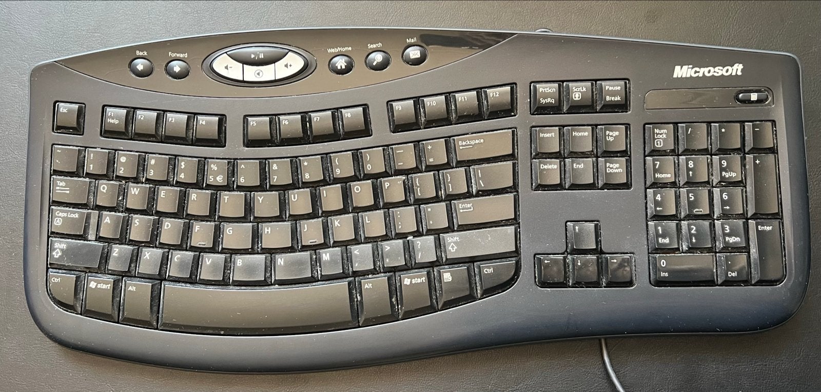 Microsoft Ergonomisch Bedraad Toetsenbord - Qwerty, Computers en Software, Toetsenborden, Gebruikt, Qwerty, Bedraad, Ergonomisch