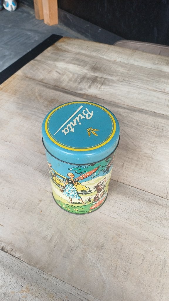 Vintage brinta blik, Verzamelen, Ophalen of Verzenden, Gebruikt, Overige