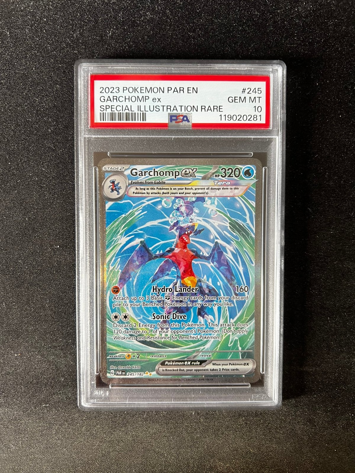 Garchomp EX 245 Holo Pokemon Kaart PSA 10, Ophalen of Verzenden, Nieuw, Losse kaart, Foil