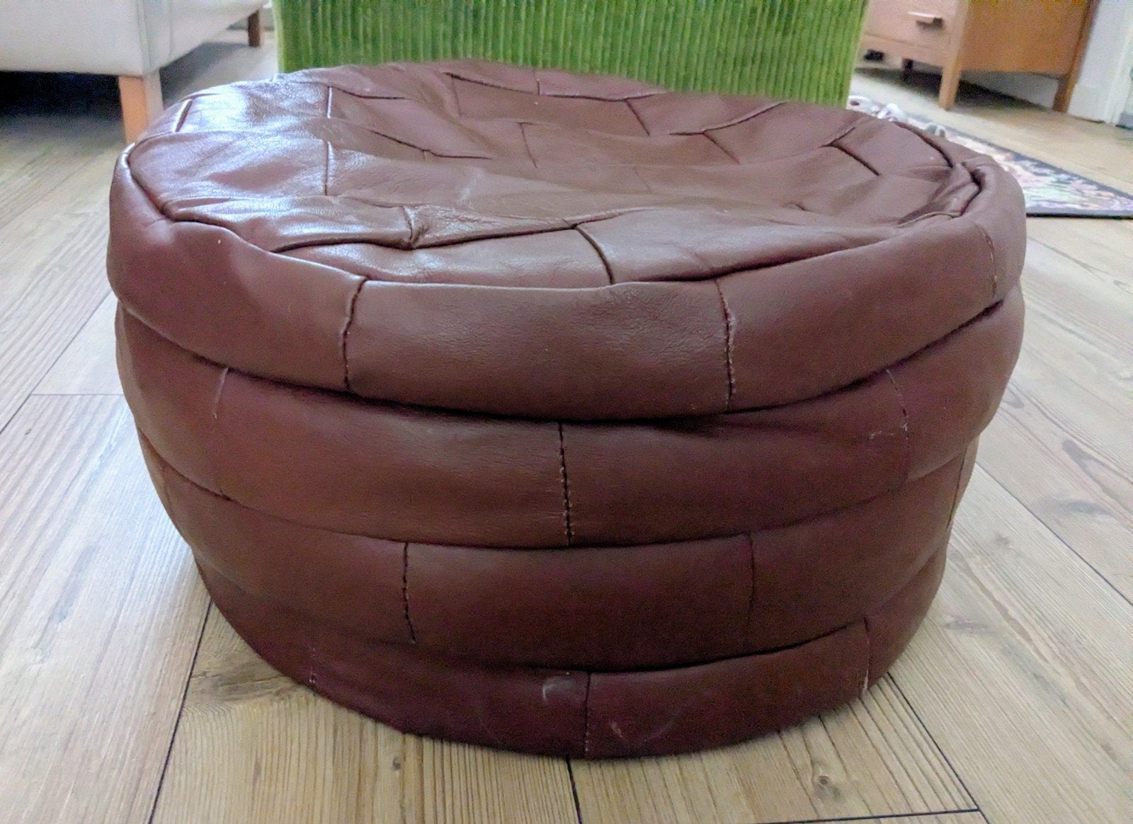 Jaren 70 poef, Ophalen, Minder dan 50 cm, Rond, Minder dan 50 cm