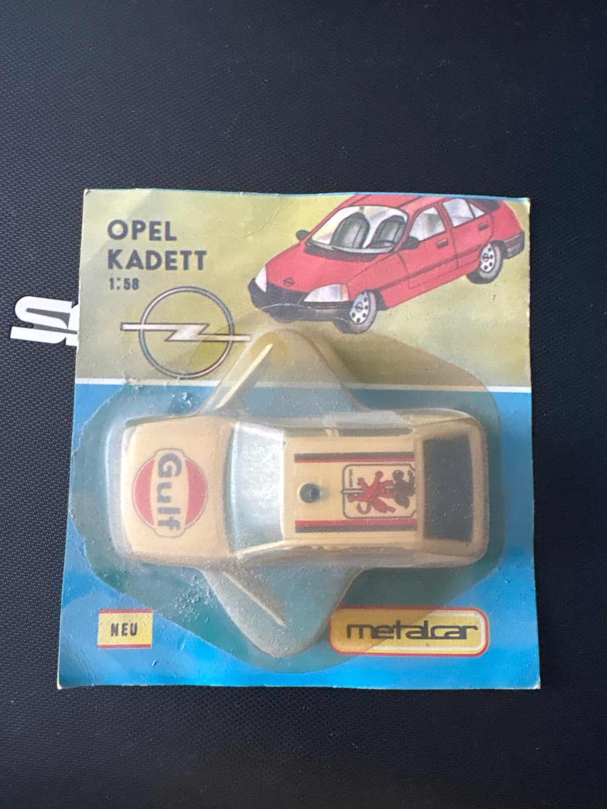 Metalcar Opel Kadett 1:58 Gulf - Nieuw in verpakking, Ophalen, Nieuw, Auto, Overige merken