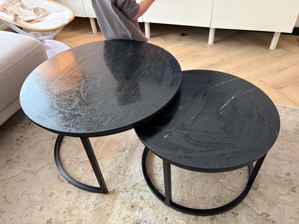 Salon tafels set, Huis en Inrichting, Tafels | Bijzettafels, Ophalen, Nieuw, Rond, 60 cm of meer